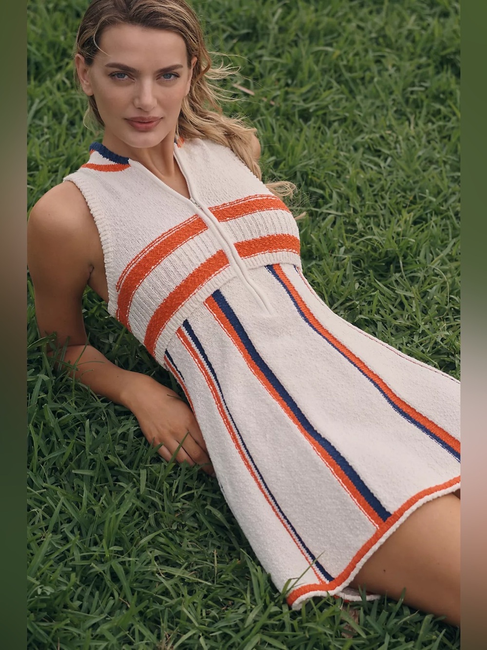 ⛳️ DAILY PRACTICE (ANTHROPOLOGIE) Swimmer Front-Zip Mini Sweater Dress. Size XS